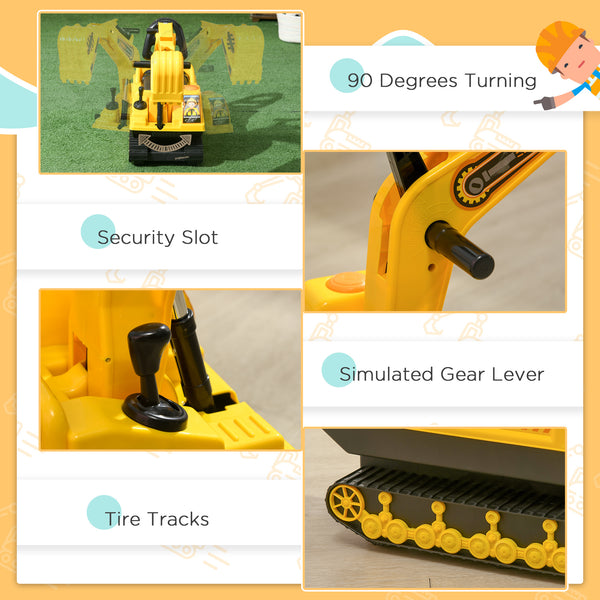 Self-propelled excavator with backhoe and under-seat storage