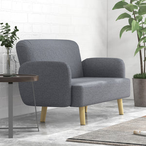 Canapé 2 places en tissu velours avec rembourrage, gris