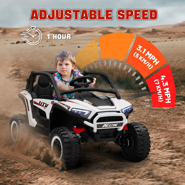 24V 2-seater electric truck with spring suspension, white