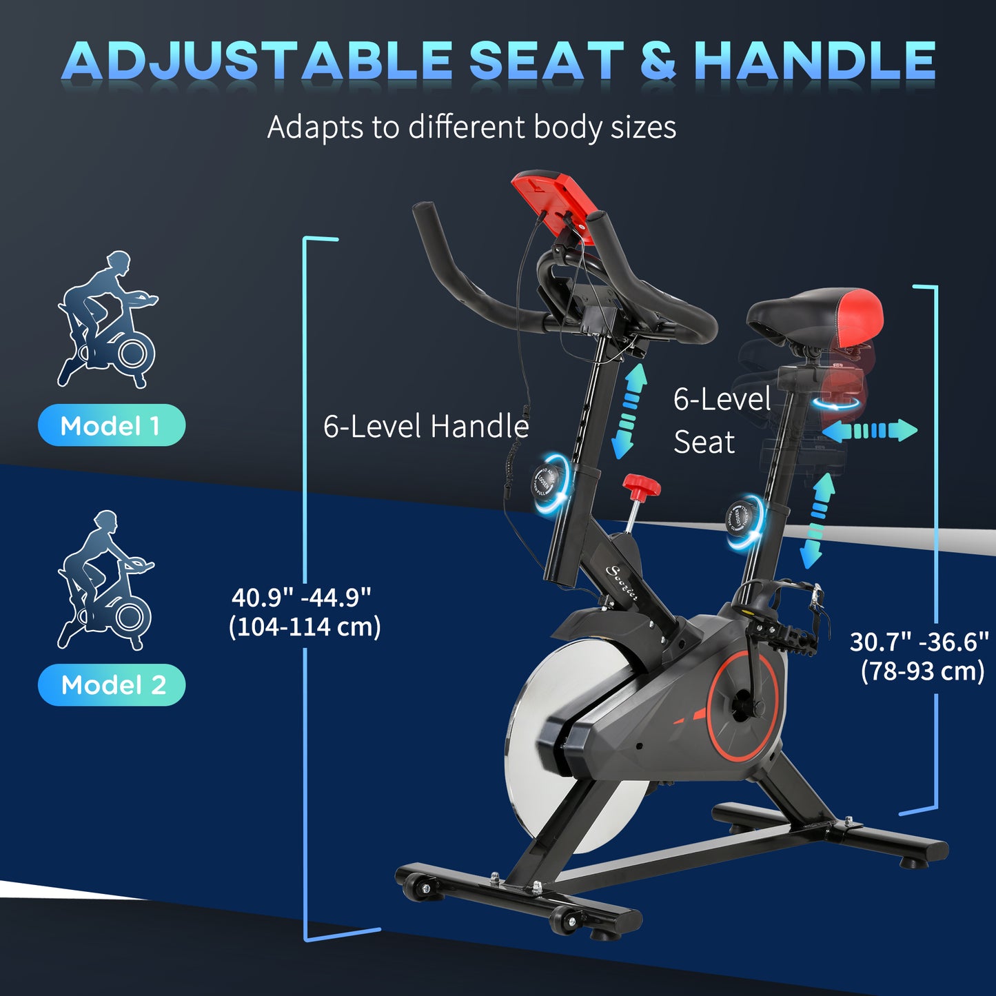 Vélo d'appartement vertical à résistance magnétique avec écran LCD, résistance réglable et coussin d'assise confortable