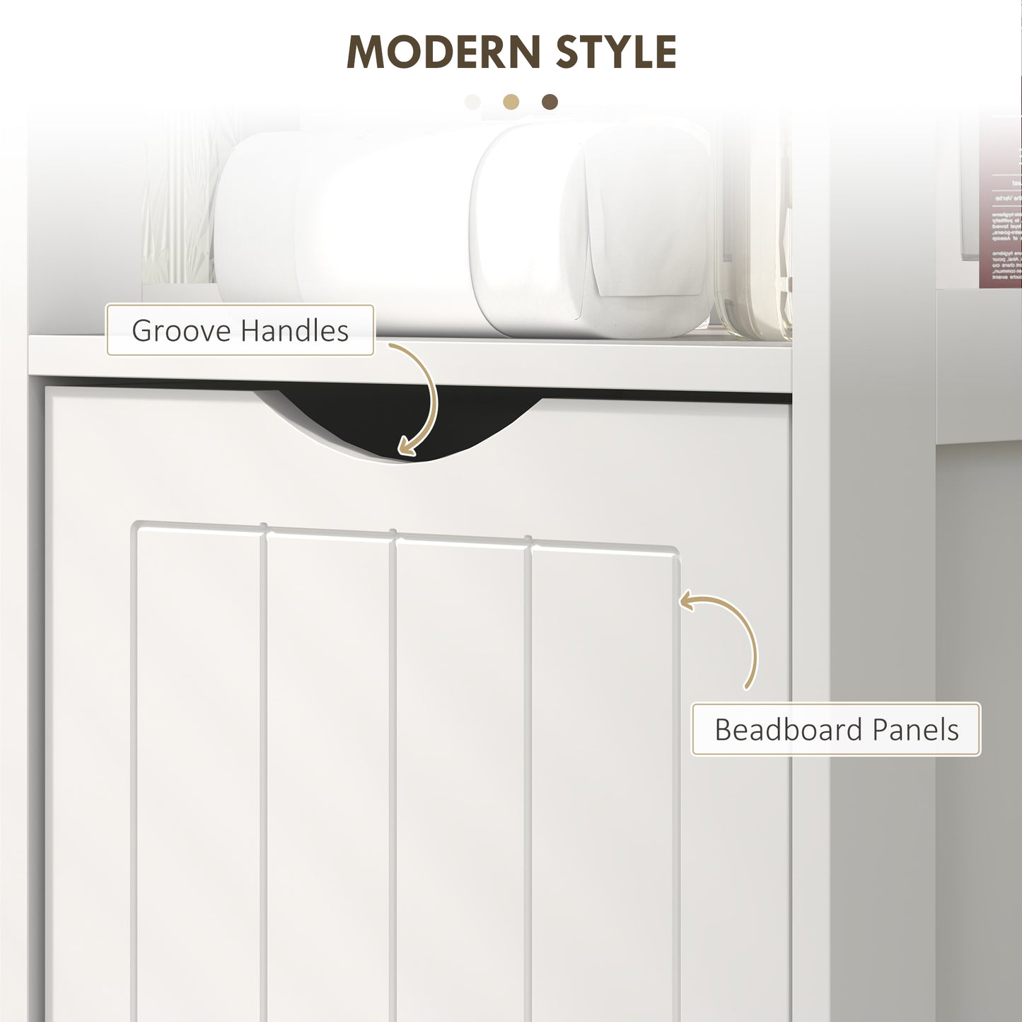 Meuble de rangement étroit pour salle de bain, blanc