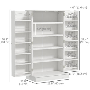 Armoire de rangement avec étagères réglables et rangement à épices, blanc