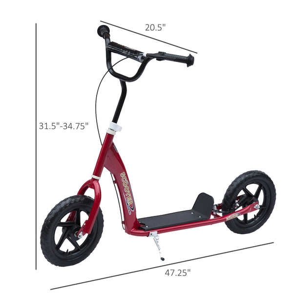 Trottinette avec pneus de 12 pouces, rouge