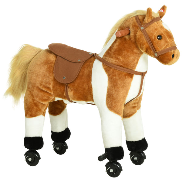Cheval à bascule avec sons et roues, marron