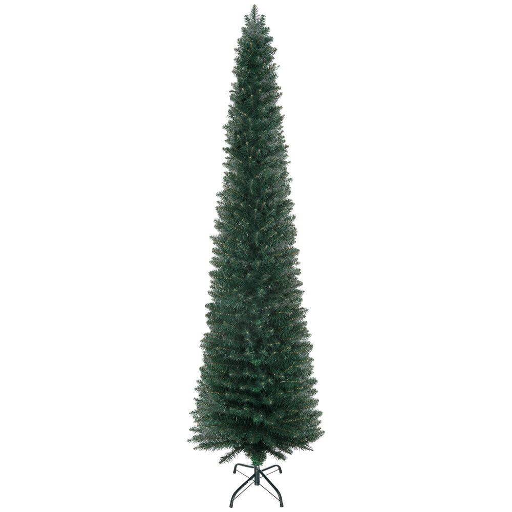 Sapin de Noël artificiel vert de 7 pieds avec support pliable noir