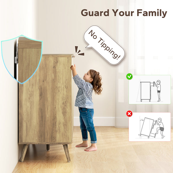 Buffet moderne avec 4 portes cannelées et 2 étagères réglables pour cuisine et salon, Naturel