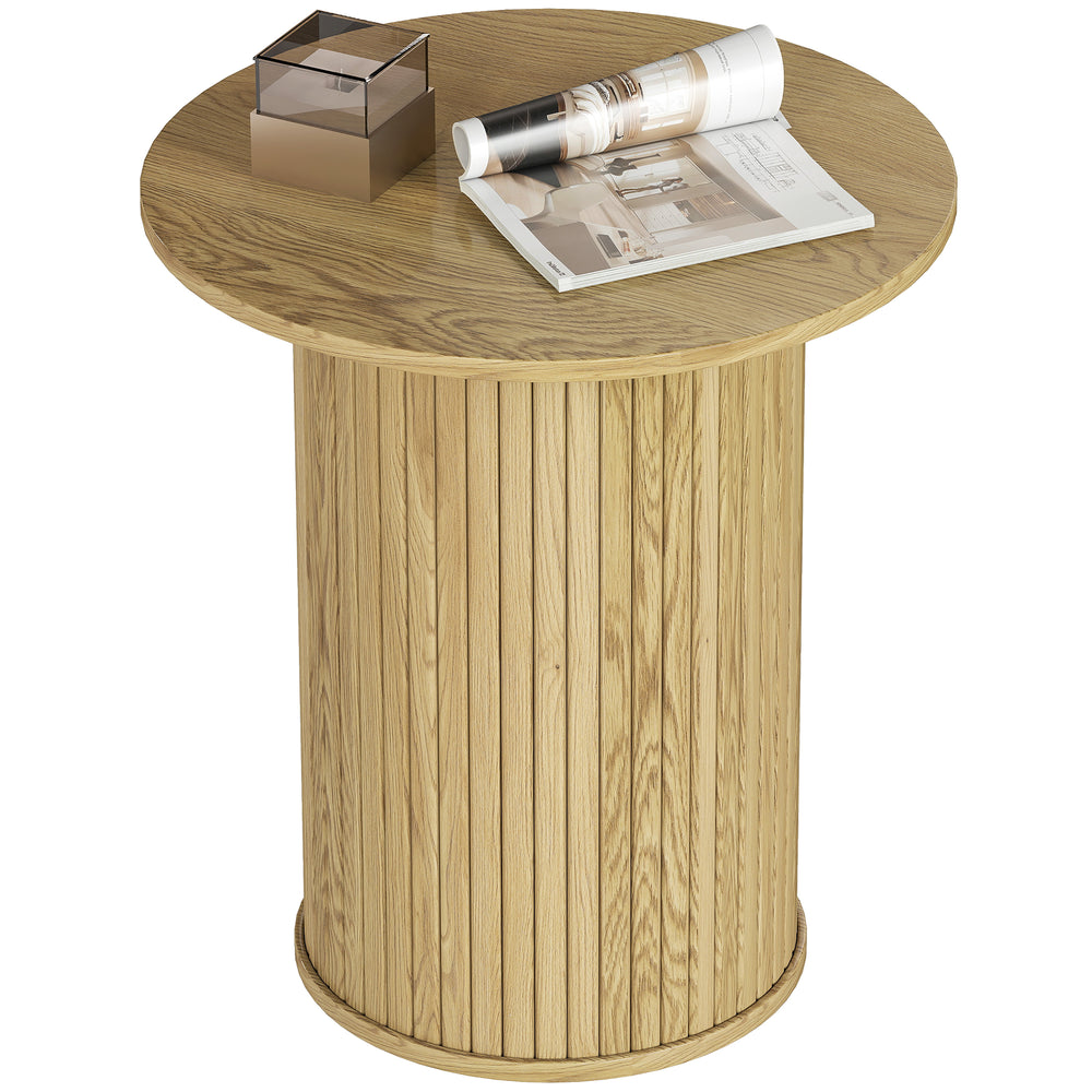 Table d'appoint ronde et cannelée