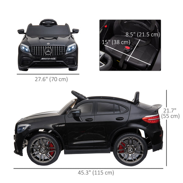 Voiture électrique 12 V avec télécommande et suspension, noir