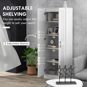 Meuble garde-manger avec rangement et étagères réglables, blanc