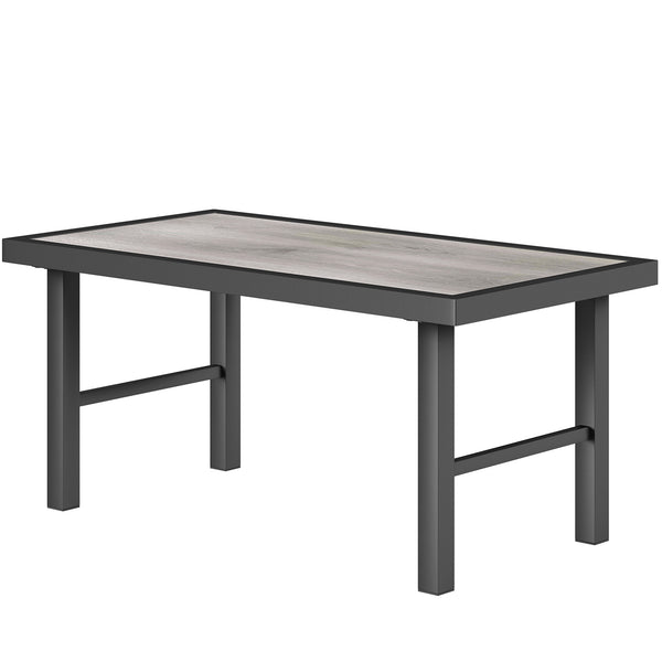 Table basse en métal pour jardin extérieur, gris vieilli