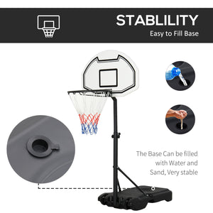 Panier de basket-ball réglable pour piscine avec roulettes