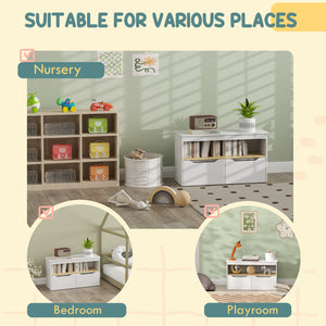 Bibliothèque avec 2 tiroirs et grande étagère, blanc