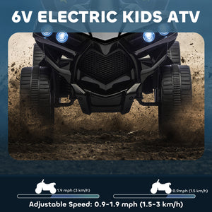 6V Electric Mountain Bike with Music and LED Headlights, Black