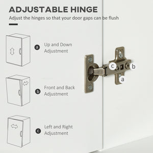 Meuble de rangement moderne avec 4 portes et 3 étagères réglables, blanc