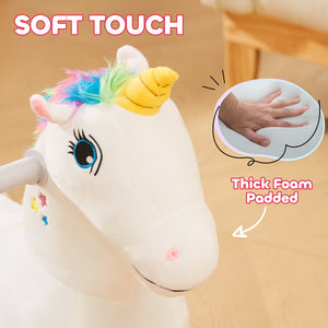 6V Ride-On Unicorn with Music, White