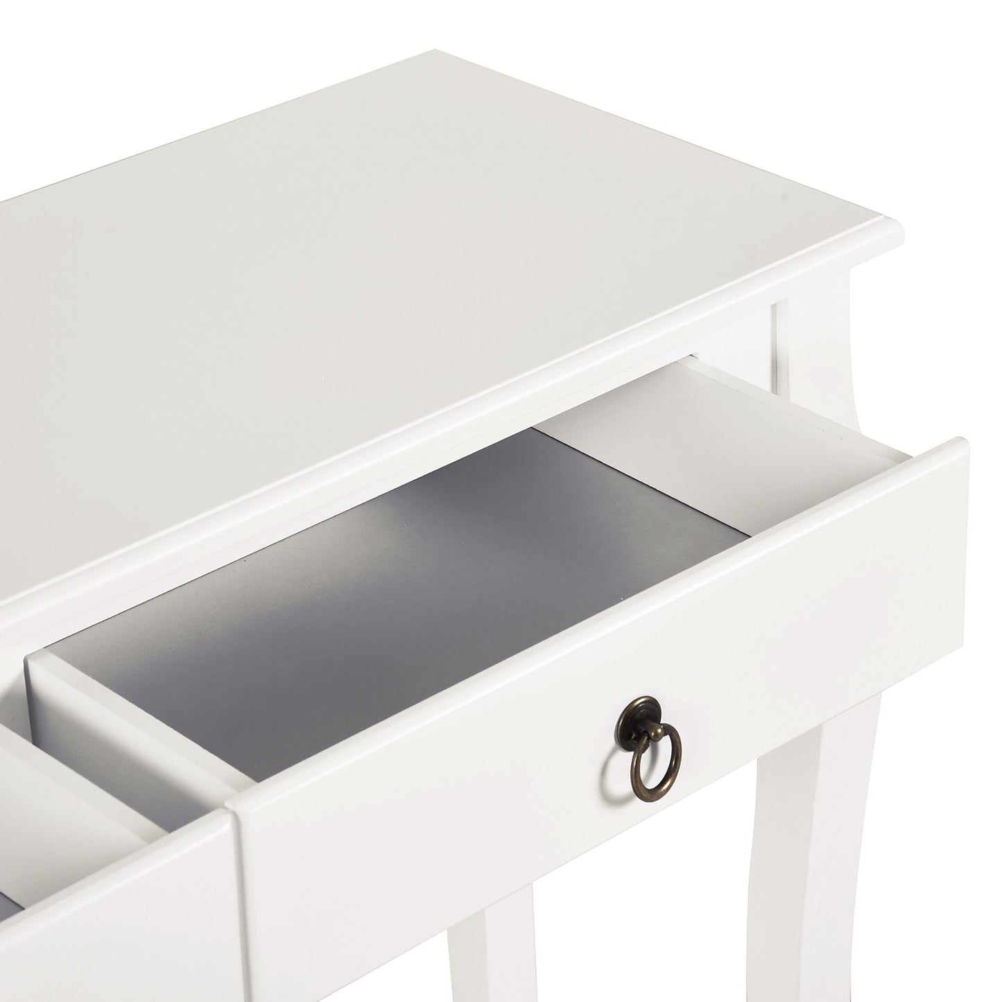 Console d'entrée moderne avec 2 tiroirs et étagère inférieure, pour salon, couloir, blanc ivoire