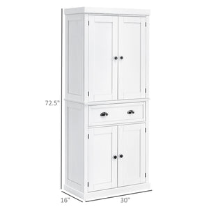 Armoire de cuisine haute avec tiroir, blanche