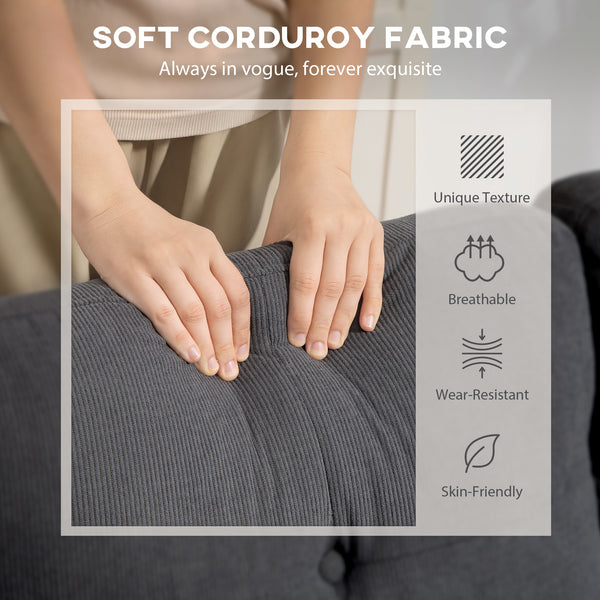 Canapé sectionnel avec méridienne convertible, gris foncé