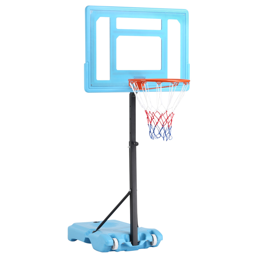 Panier de basket pour piscine, hauteur réglable de 92,9 à 123,9 cm, bleu