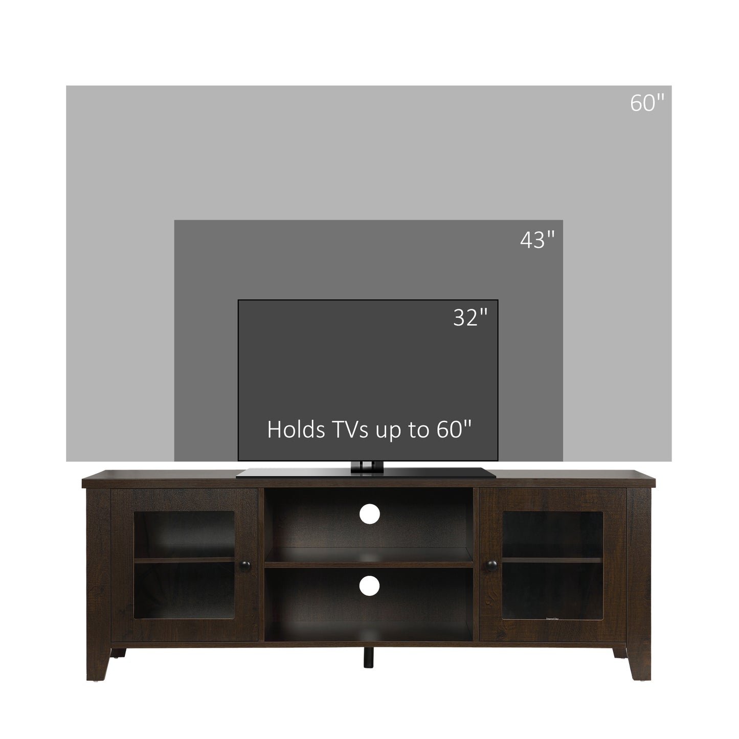 Meuble TV cheminée pour téléviseurs jusqu'à 60 pouces, café