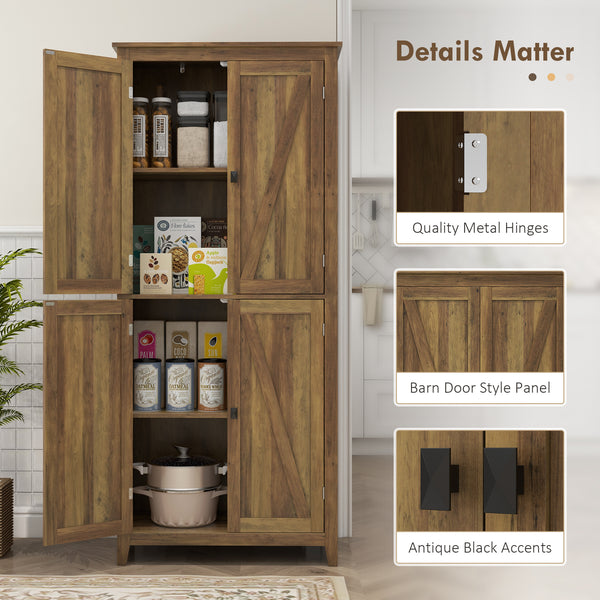 Meuble de rangement avec portes et étagères, marron