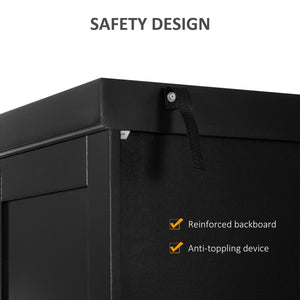 Armoire de cuisine haute avec tiroir et étagères réglables, noir