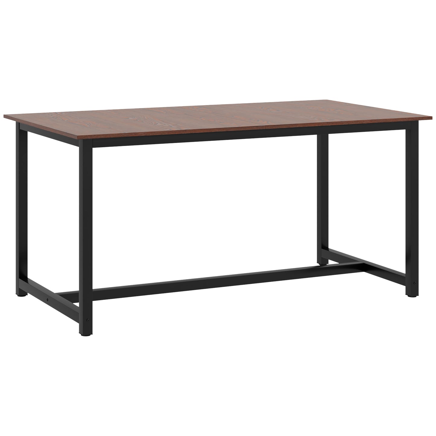HOMCOM 160-200cm Folding Dining Table for 4-6 People, Foldable Kitchen Table with Steel Frame, Brown Wood Grain