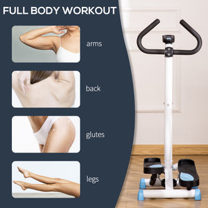 Twist Stepper with Adjustable Resistance and LCD Display - White and Blue