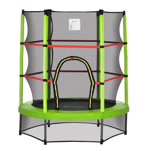 55" Kids Trampoline with Enclosure Net, Green