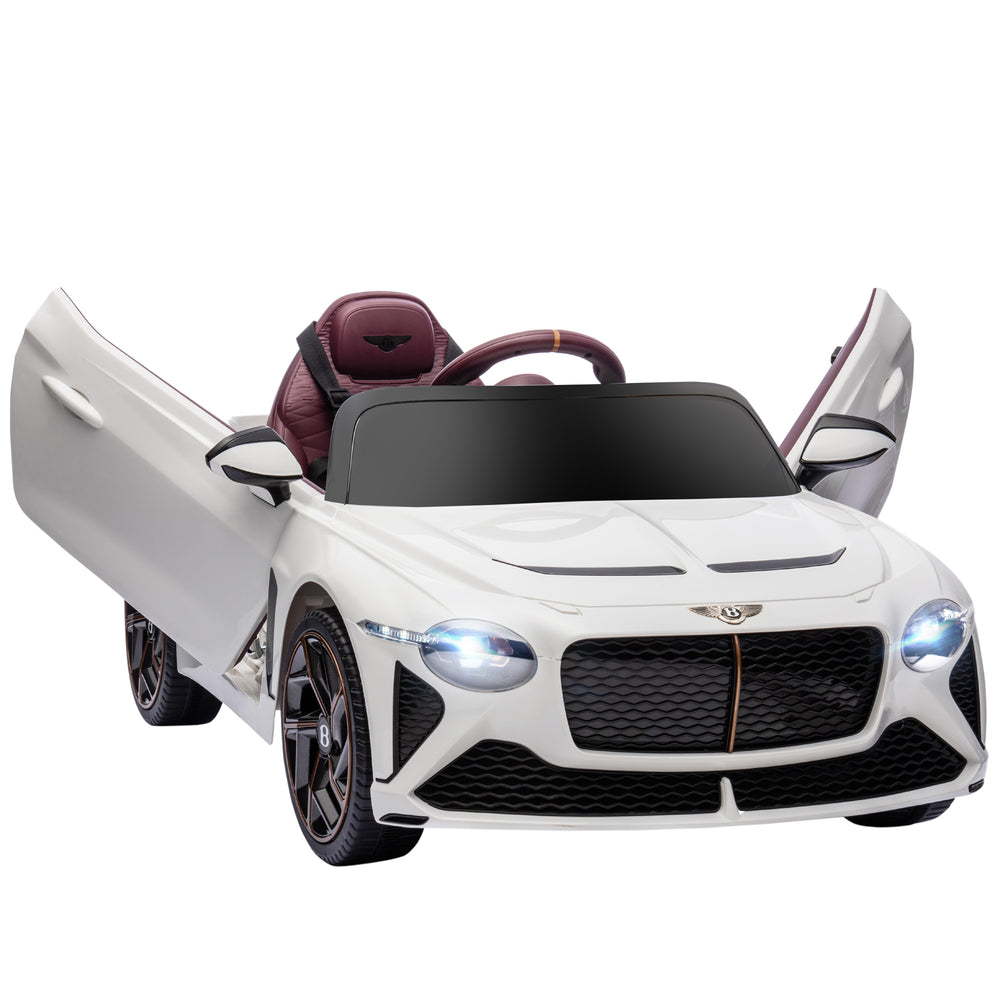 Voiture électrique 12V avec portes papillon, blanc