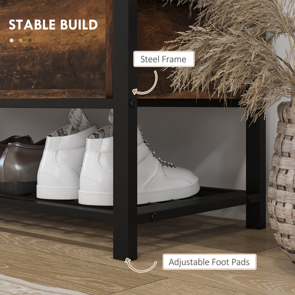 Rangement à chaussures rembourré avec couvercle rabattable