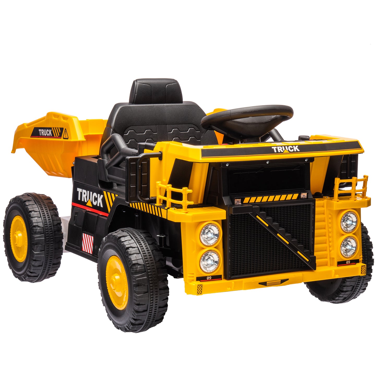 12V Dump Truck for Kids, Construction Vehicle with Electric Dump, Shovel and Spring Suspension