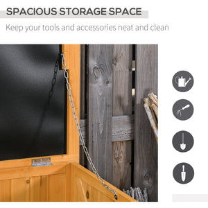 Coffre de rangement en bois de 75 gallons avec fente d'aération et finition résistante aux intempéries, jaune