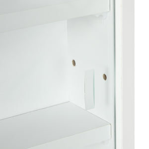 5-tier display cabinet with 2 glass doors and 4 adjustable shelves, white