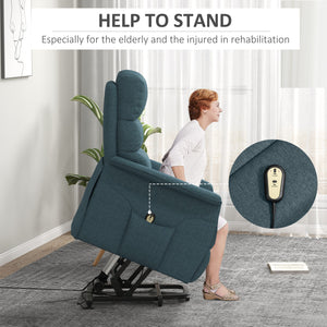 Fauteuil releveur pour personnes âgées électrique avec télécommande, bleu