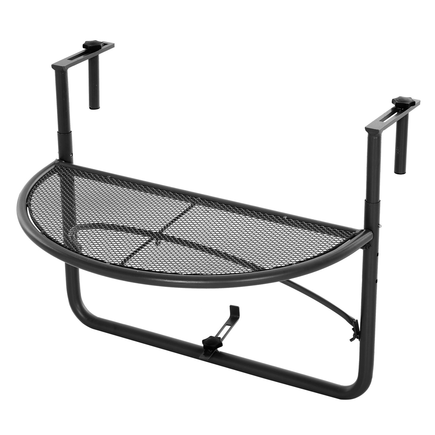 Table de balcon réglable avec rail de suspension en métal, noir