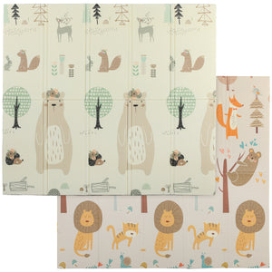 Tapis de jeu réversible et imperméable, pliable, motif animalier