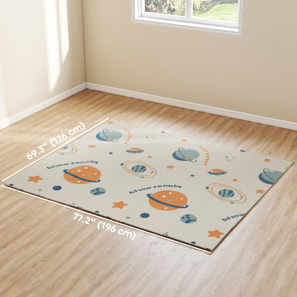 Tapis de jeu réversible et imperméable, pliable, motif astronaute et planète