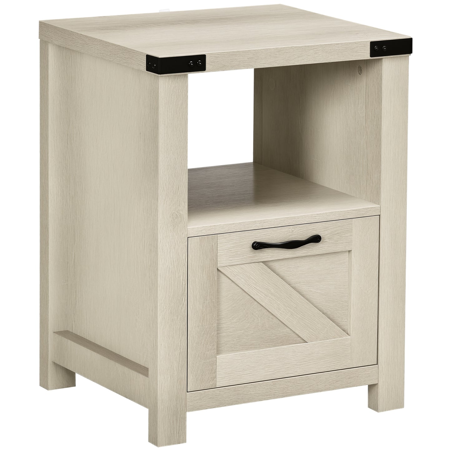 Table d'appoint avec rangement avec tiroir, table de chevet, chêne