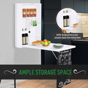Bureau mural pliable et convertible multifonctionnel et peu encombrant, blanc et noir