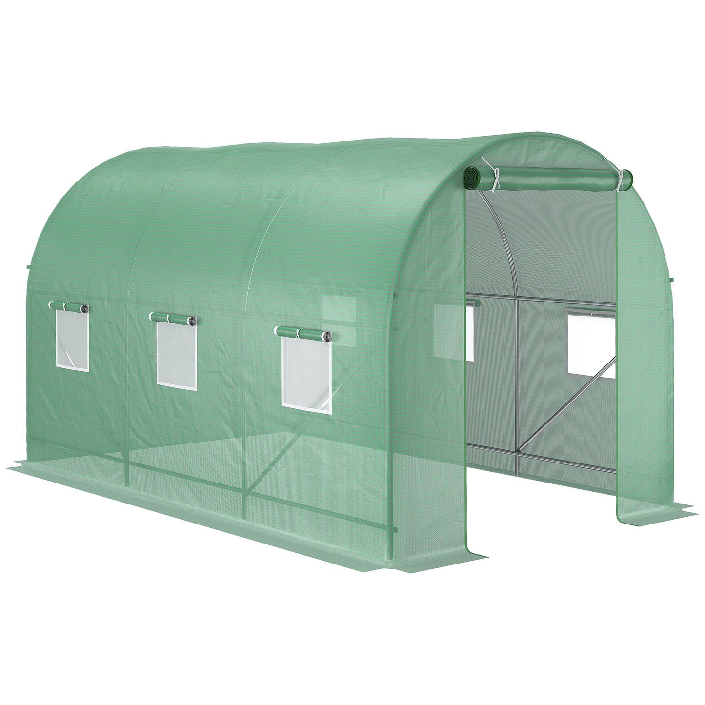 Outsunny Outdoor Plant Grow Tunnel: 11.5 x 6.6 Warm Greenhouse with Roll-Up Door