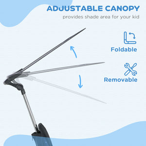Tricycle 6 en 1 pour enfants avec guidon et auvent amovibles, bleu marine