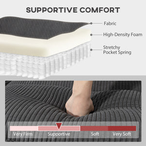 Canapé modulable sectionnel surdimensionné avec coussin à ressorts, gris anthracite