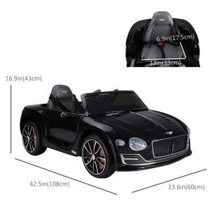 Bentley 12V avec télécommande parentale, noire