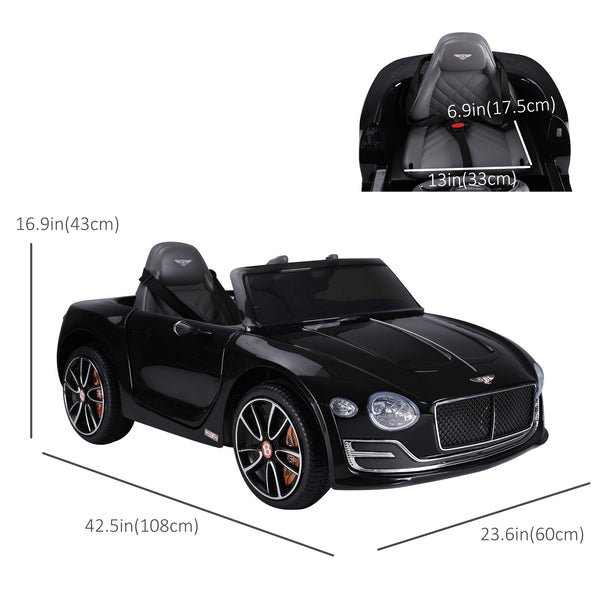 Bentley 12V avec télécommande parentale, noire