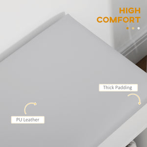 Banc à chaussures avec coussin rembourré et rangement dissimulé, blanc