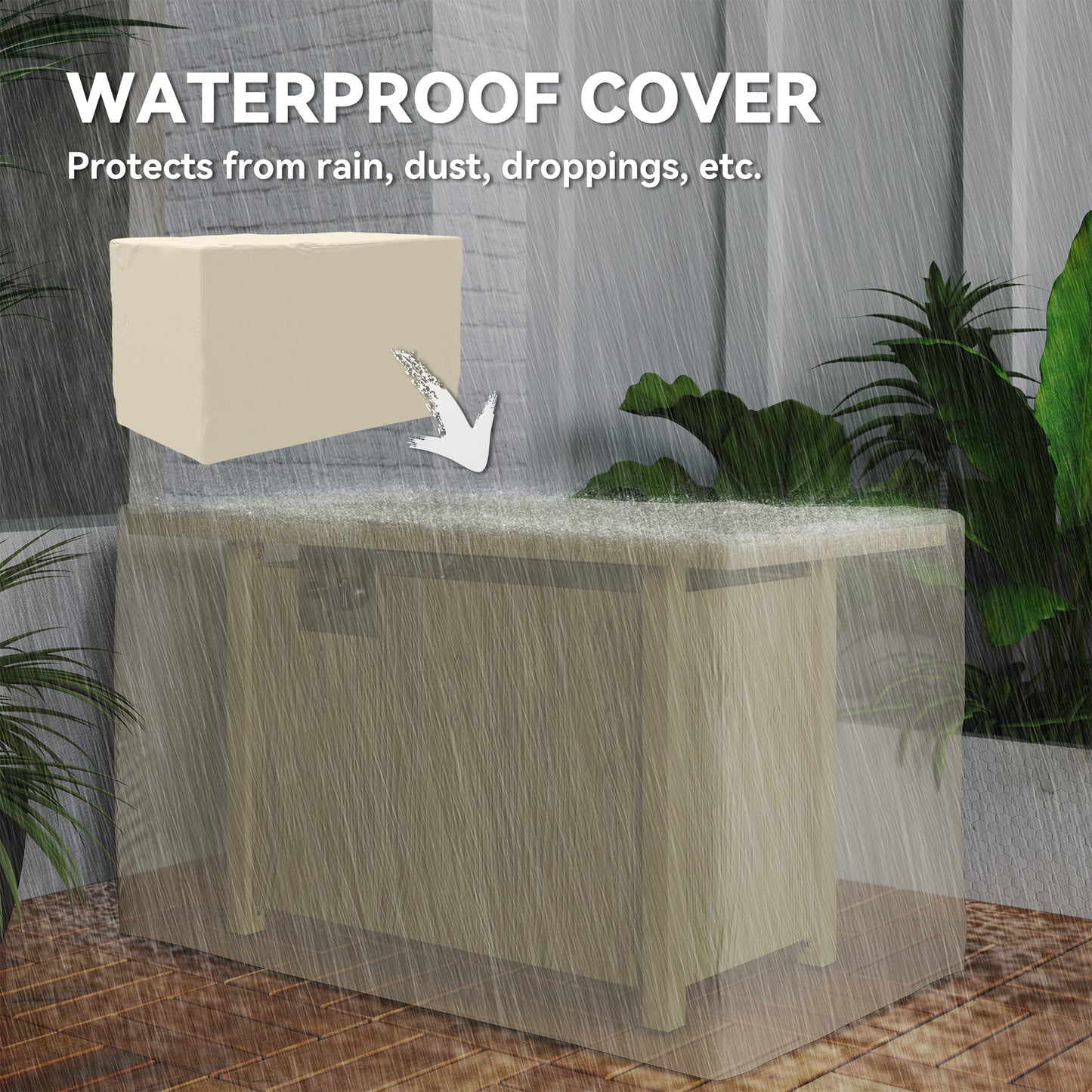 Outsunny 43" Propane Outdoor Fire Pit Table (50,000 BTU) with Waterproof Cover