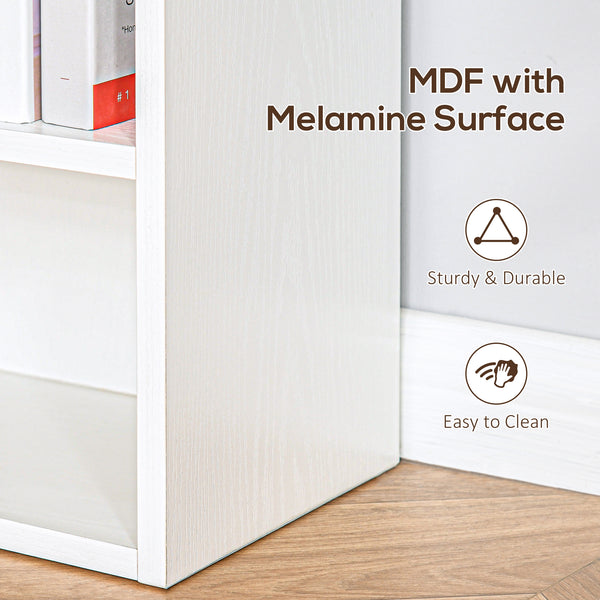 Bibliothèque haute à 6 niveaux moderne, blanche