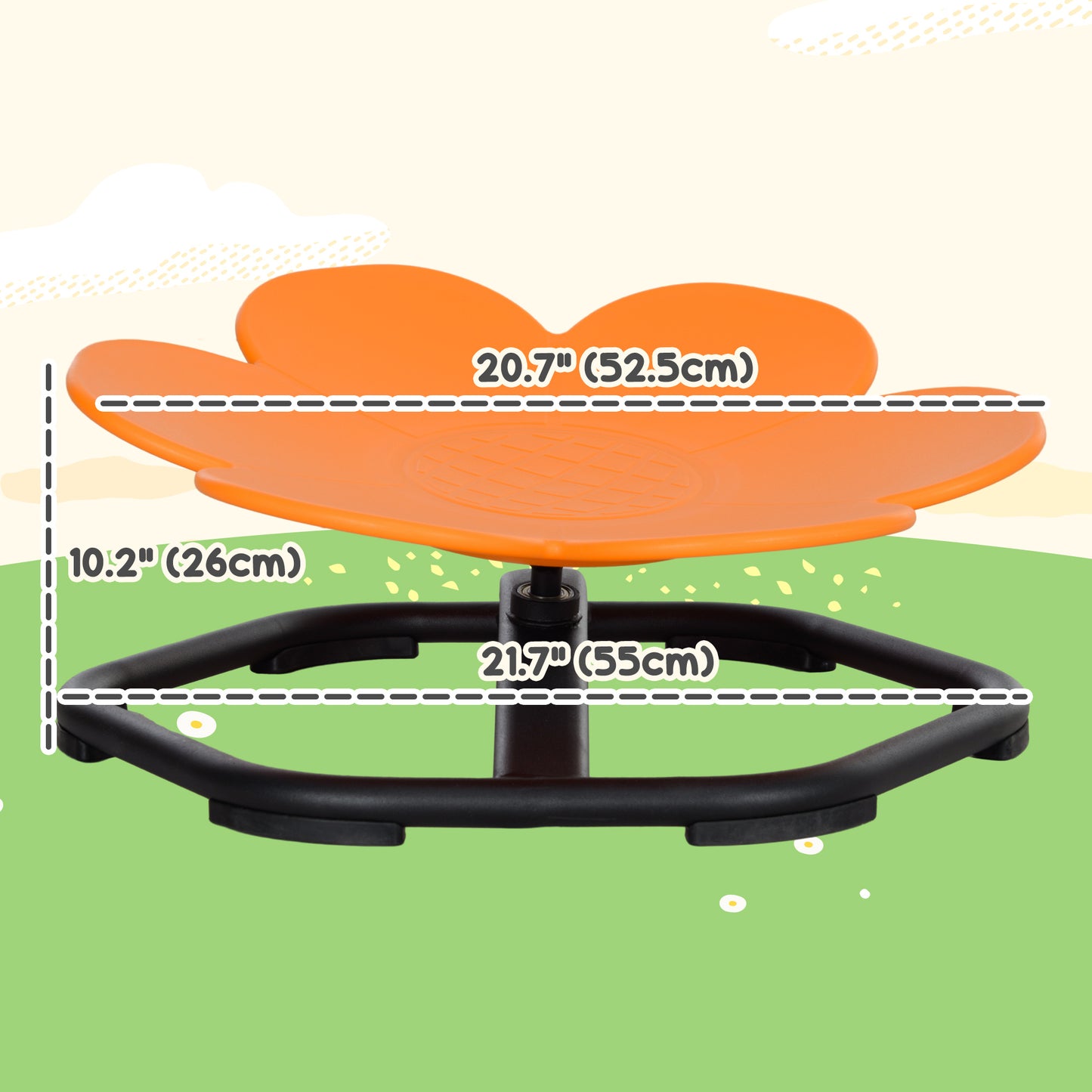 Chaise pivotante sensorielle antidérapante pour l'entraînement de la coordination physique, orange