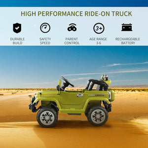 12V electric jeep with remote control, green